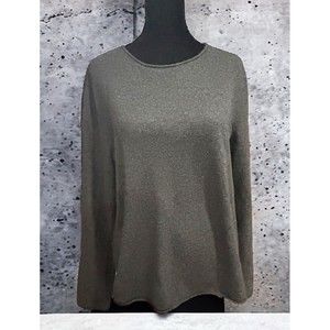 Sarah Spencer 100% Italian Merino Wool Sweater Charcoal Gray Women’s Size Large